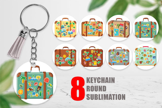 Keychain Travel Suitcase Sublimation artnoy 