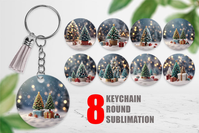 Keychain Tree Christmas Sublimation artnoy 