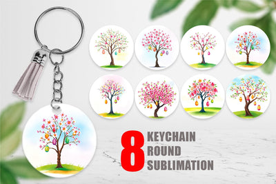 Keychain Tree with Eggs Sublimation artnoy 