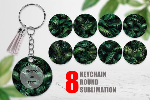 Keychain Tropical Leaves Sublimation artnoy 