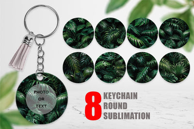 Keychain Tropical Leaves Sublimation artnoy 