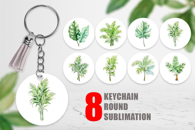 Keychain Tropical Palms Sublimation artnoy 
