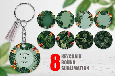 Keychain Tropical Plants Sublimation artnoy 