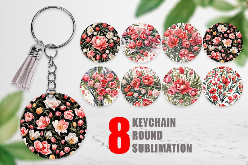 Keychain Tulip Pattern Sublimation artnoy 