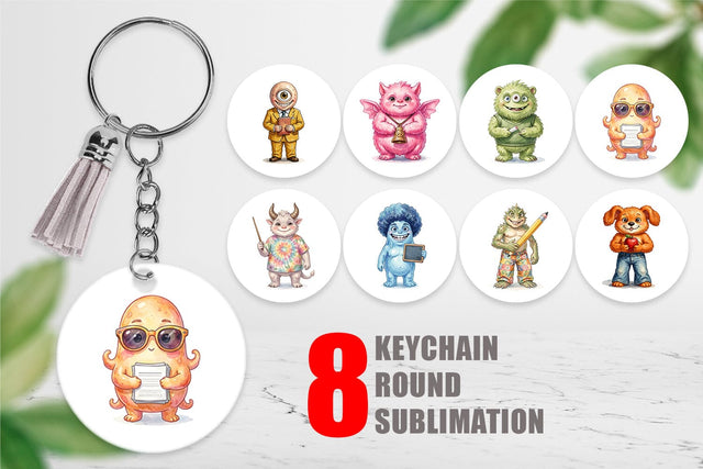 Keychain UglyCute 70s Monster Teacher Sublimation artnoy 