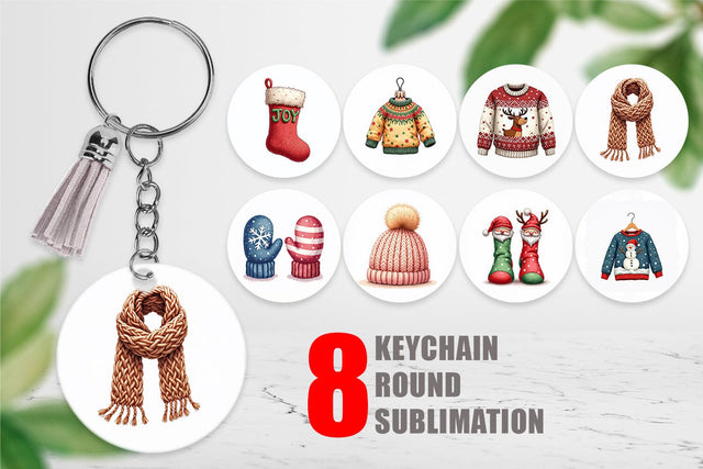 Keychain UglyCute Christmas Sweaters Sublimation artnoy 