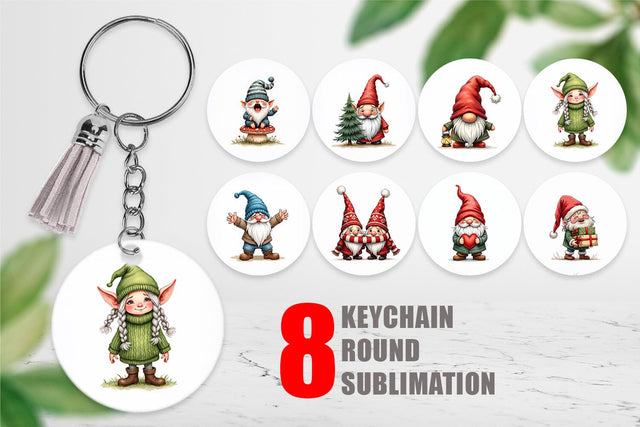 Keychain UglyCute Nordic Gnomes Sublimation artnoy 