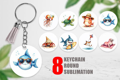 Keychain UglyCute Ocean Oddities Sublimation artnoy 