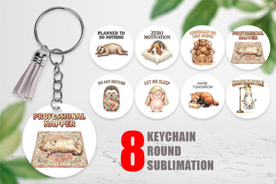 Keychain Unapologetic Weekend Laziness Watercolor Sublimation artnoy 