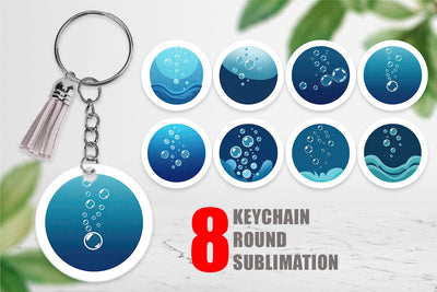 Keychain Underwater Bubbles Sublimation artnoy 