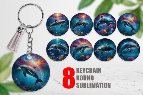 Keychain Underwater Dolphin Sublimation artnoy 