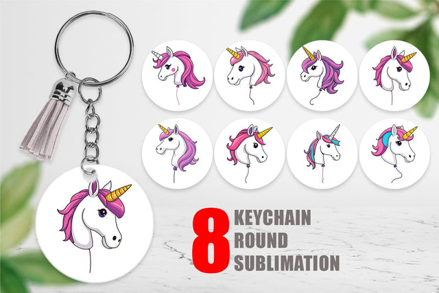Keychain Unicorn Balloon Sublimation artnoy 