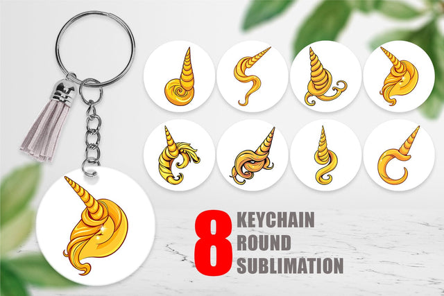 Keychain Unicorn Horn Sublimation artnoy 
