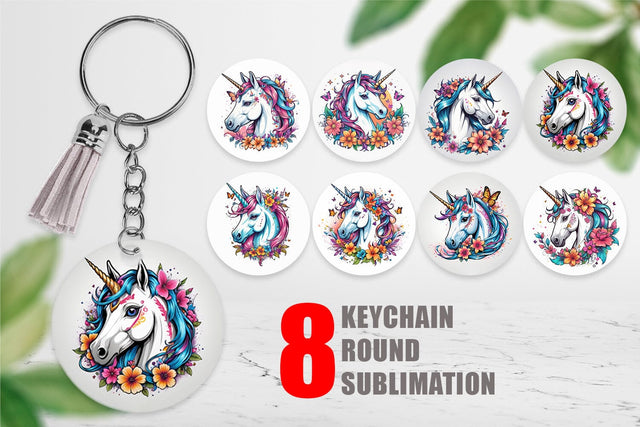 Keychain Unicorn Sublimation artnoy 