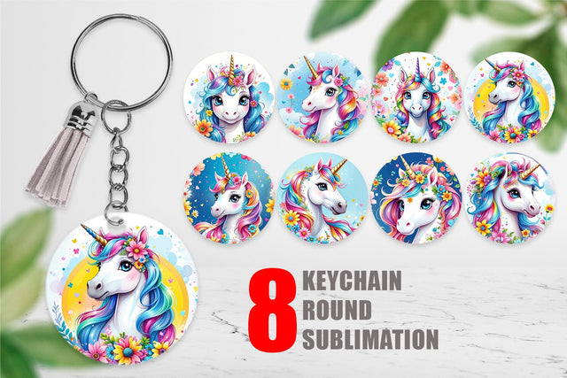 Keychain Unicorn Sublimation artnoy 