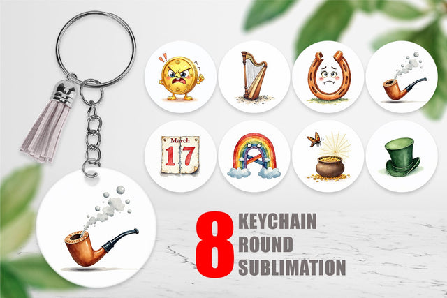 Keychain Unlucky Charms Retro Sublimation artnoy 