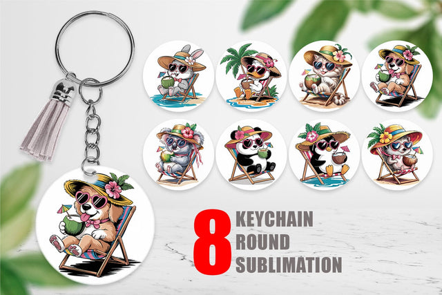 Keychain Vacation Animal Sublimation artnoy 