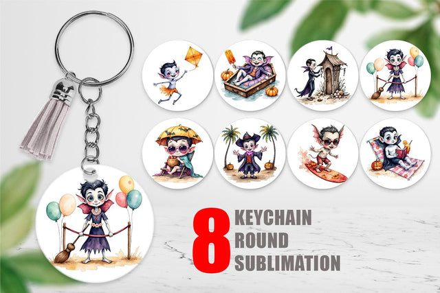 Keychain Vacation Vampire Vibes Sublimation artnoy 