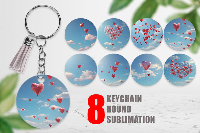 Keychain Valentine Balloon Sublimation artnoy 