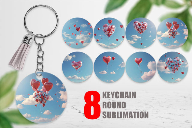 Keychain Valentine Balloon Sublimation artnoy 