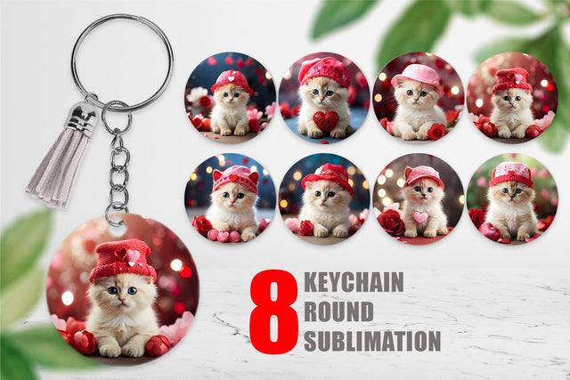 Keychain Valentine Birman Cat Sublimation artnoy 