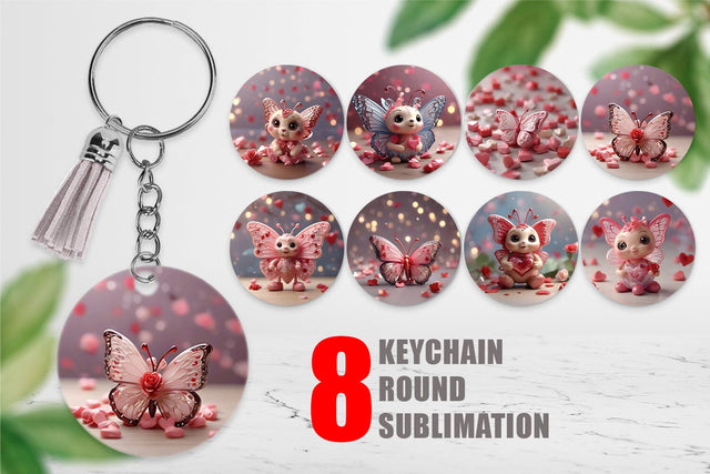 Keychain Valentine Butterfly Sublimation artnoy 