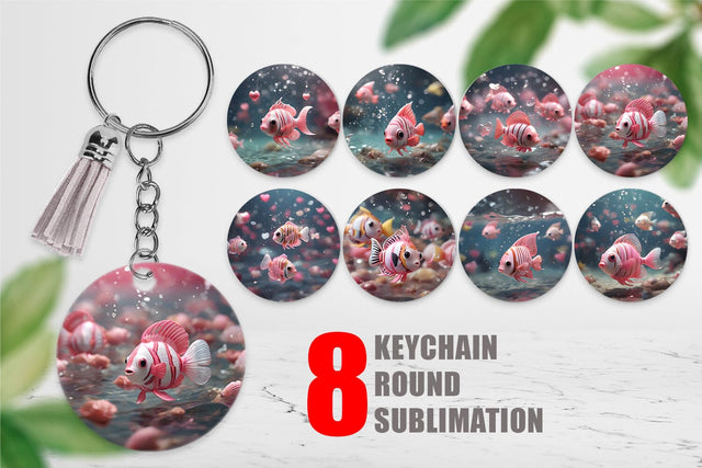 Keychain Valentine Butterflyfish Sublimation artnoy 