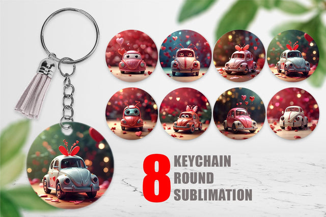 Keychain Valentine Car Bug Sublimation artnoy 