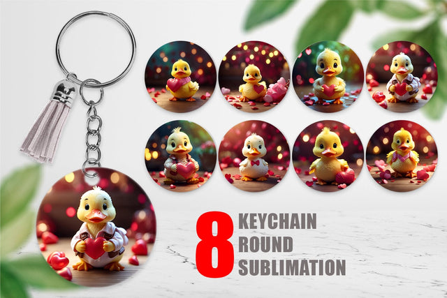 Keychain Valentine Duck Sublimation artnoy 