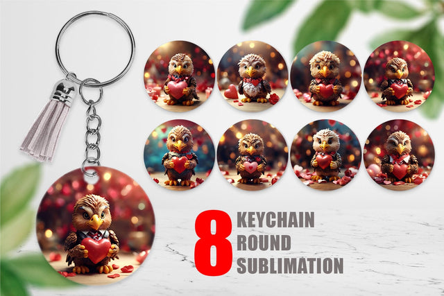 Keychain Valentine Eagle Sublimation artnoy 