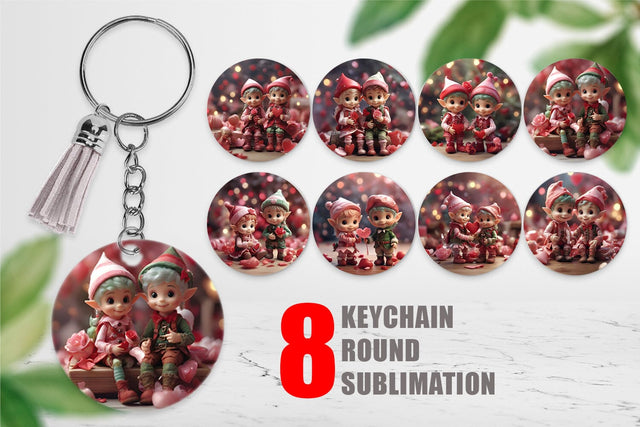 Keychain Valentine Elves Sublimation artnoy 