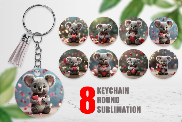 Keychain Valentine Koala Sublimation artnoy 