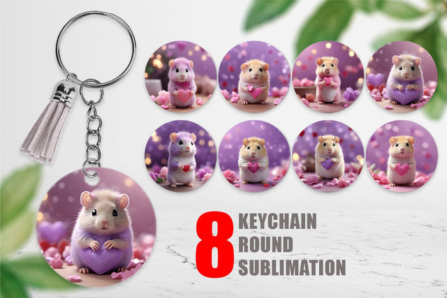 Keychain Valentine Lilac Gerbil Sublimation artnoy 