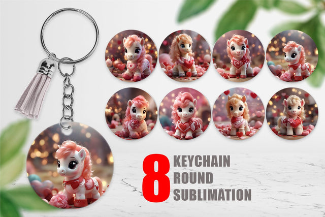 Keychain Valentine Poni Shetland Sublimation artnoy 