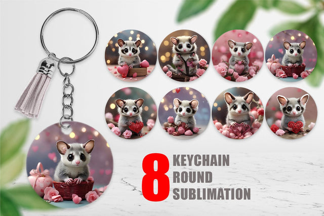 Keychain Valentine Sugar Glider Sublimation artnoy 