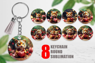 Keychain Valentine Tiger Sublimation artnoy 
