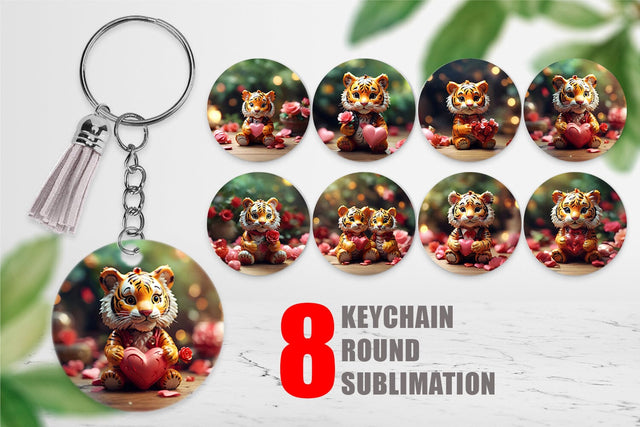 Keychain Valentine Tiger Sublimation artnoy 