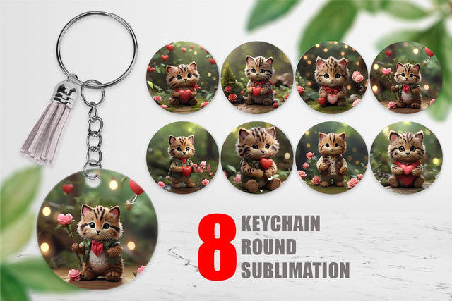 Keychain Valentine Wildcat Sublimation artnoy 