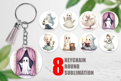Keychain Victorian Dollhouse Ghosts Sublimation artnoy 