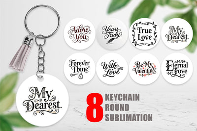 Keychain Victorian Romance Valentine Quotes Sublimation artnoy 