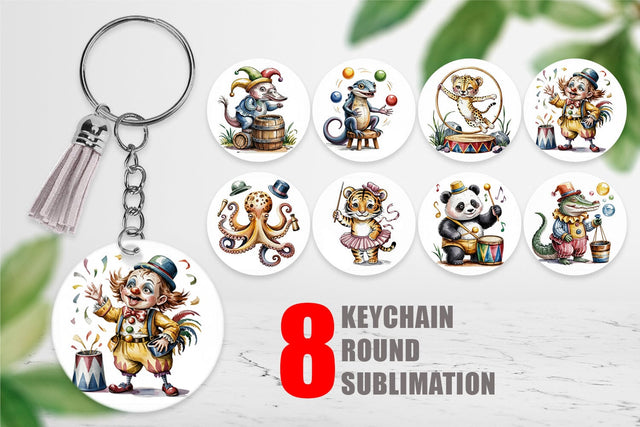 Keychain Vintage Animal Circus Sublimation artnoy 
