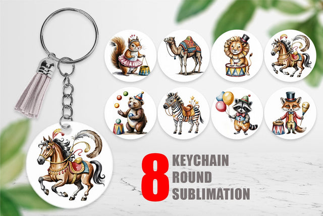Keychain Vintage Animal Circus Sublimation artnoy 
