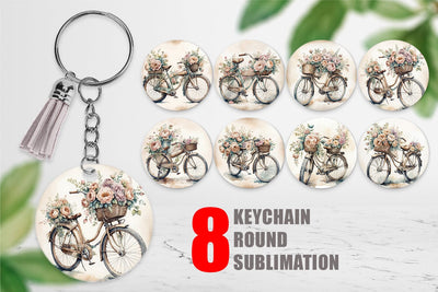Keychain Vintage Bike Sublimation artnoy 