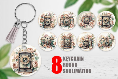 Keychain Vintage Camera Sublimation artnoy 