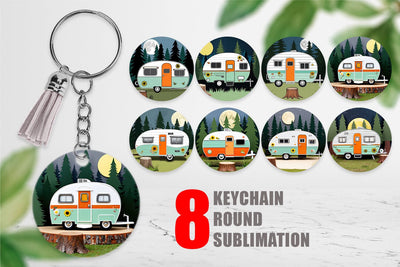 Keychain Vintage Campervan Sublimation artnoy 