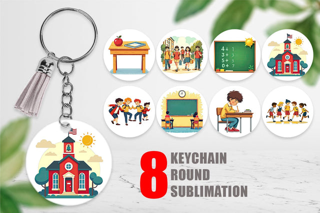 Keychain Vintage Classroom Sublimation artnoy 