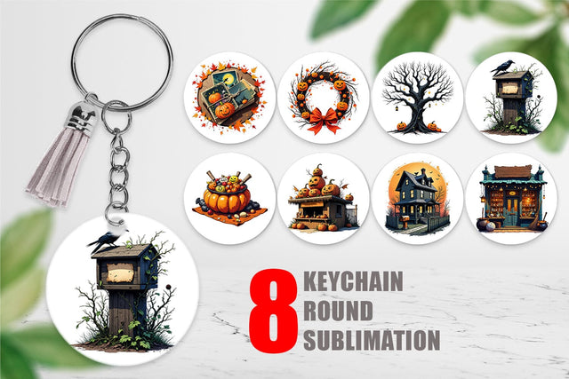 Keychain Vintage Halloween Sublimation artnoy 