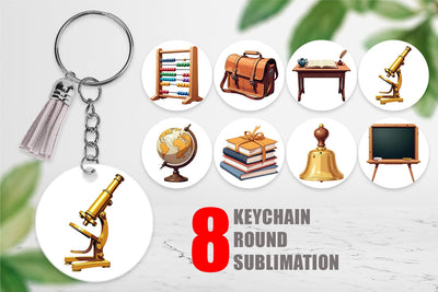 Keychain Vintage School Day Sublimation artnoy 