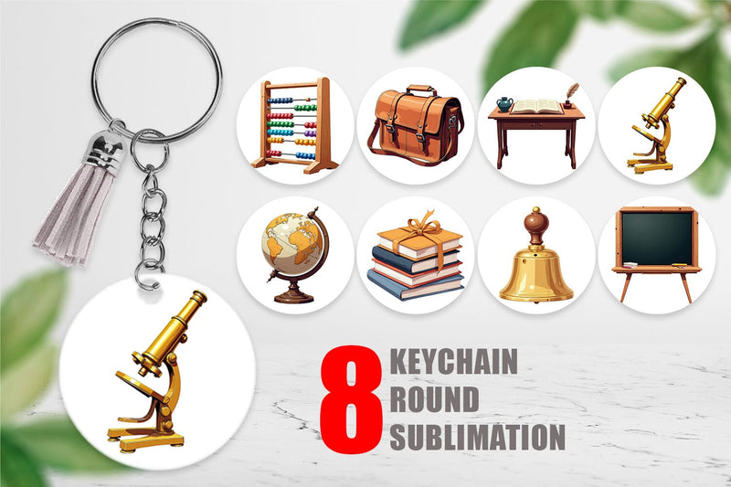 Keychain Vintage School Day Sublimation artnoy 