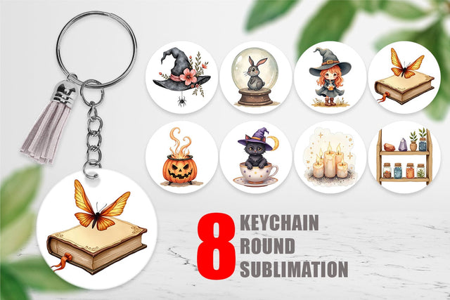 Keychain Vintage Witchy Vibes Sublimation artnoy 